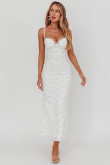 Passione Tied Bust Lace Maxi Dress White